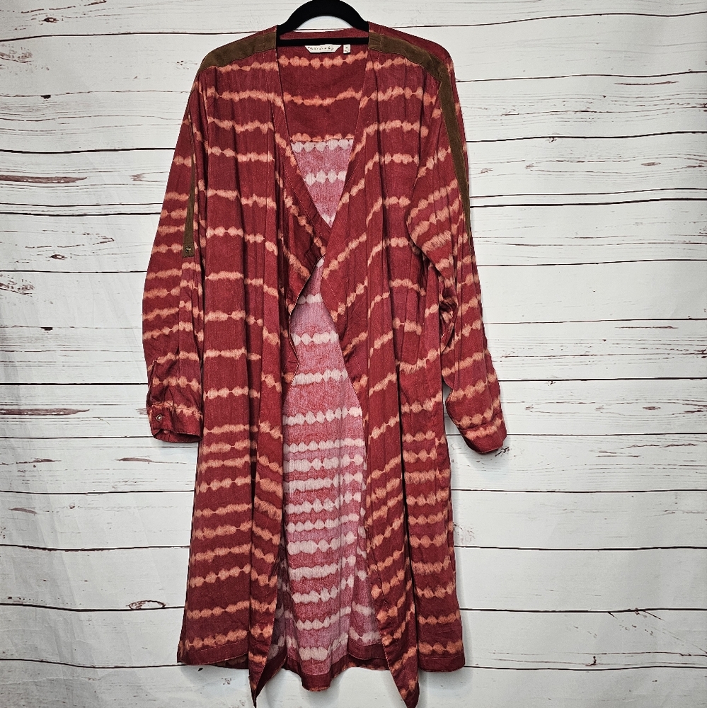 Soft Surroundings Silk Blend Tie Dye Cardigan Topper